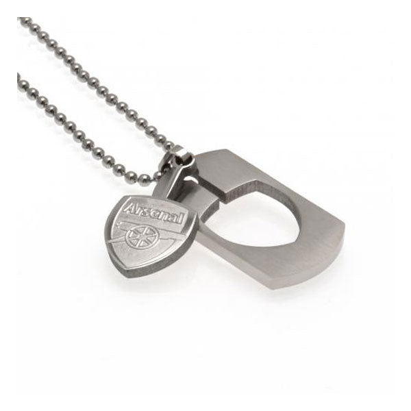 Arsenal FC Patterned Dog Tag & Chain - Cazna Sports Arsenal FC Patterned Dog Tag & Chain - Cazna Sports