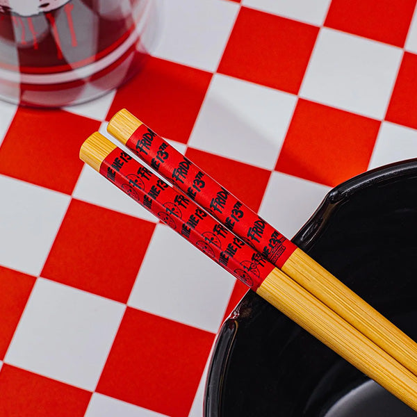 Friday The 13th Jason Mask Ramen Bowl with Chopsticks