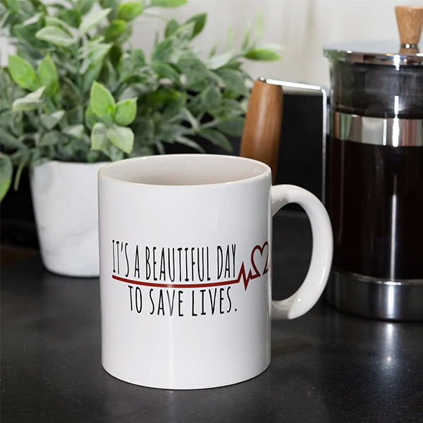 Grey's Anatomy Beautiful Day To Save Lives Mug