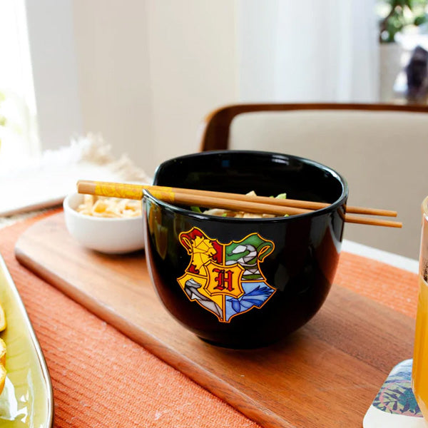 Harry Potter Hogwarts Crest Ramen Bowl and Chopsticks