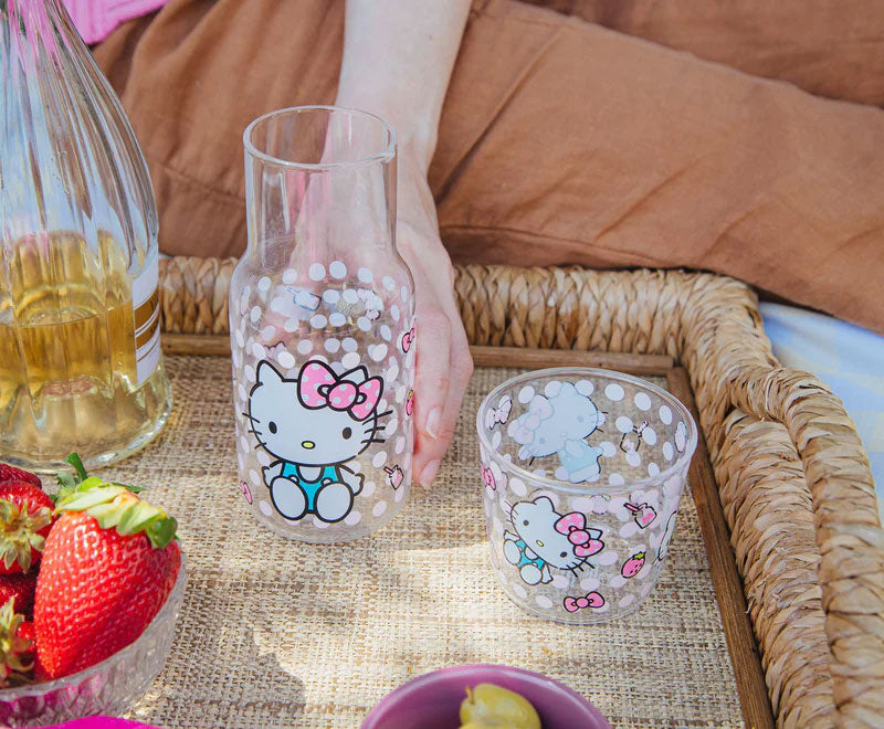 Hello Kitty Pink Dots Pitcher and Cup