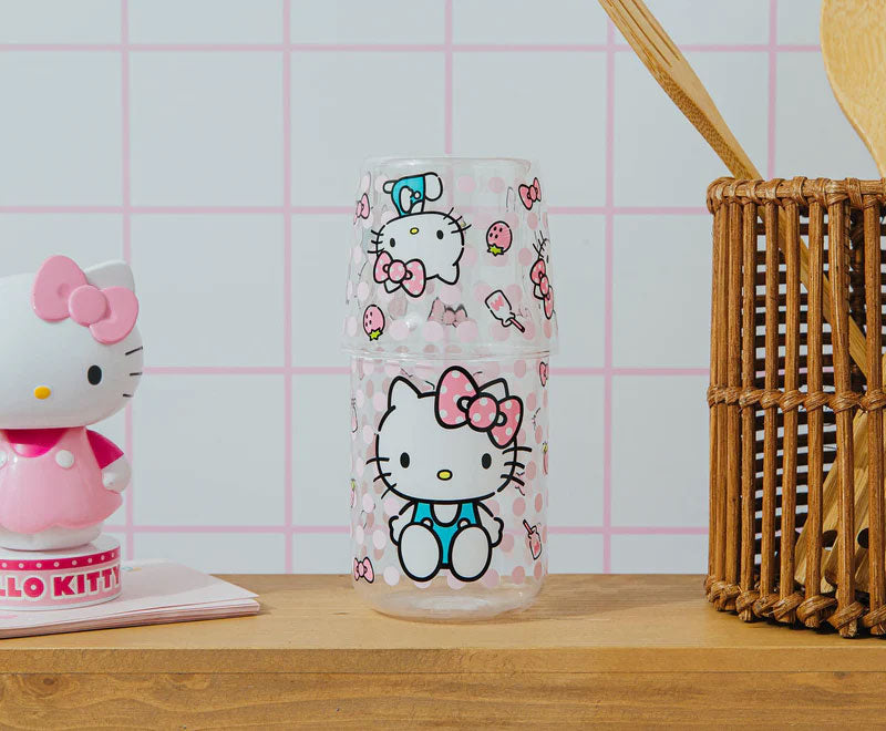 Hello Kitty Pink Dots Pitcher and Cup