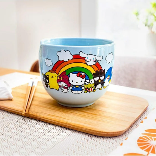 Hello Kitty Rainbow Ramen Bowl With Chopsticks