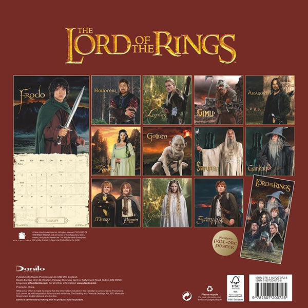 Lord of The Rings Square Calendar 2027