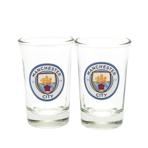 Manchester City FC 2 Pack Shot Glass