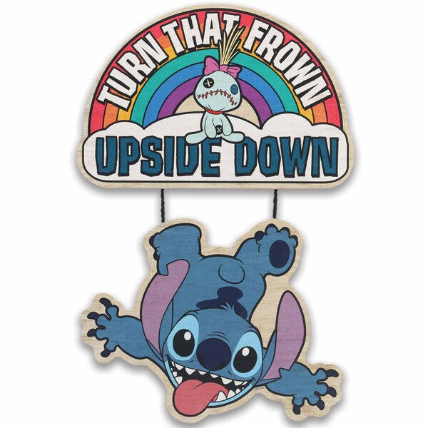 Lilo and Stitch Upside Down Wood Wall Sign