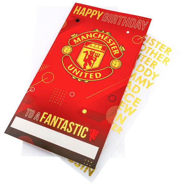 Manchester United FC Birthday Card With Stickers