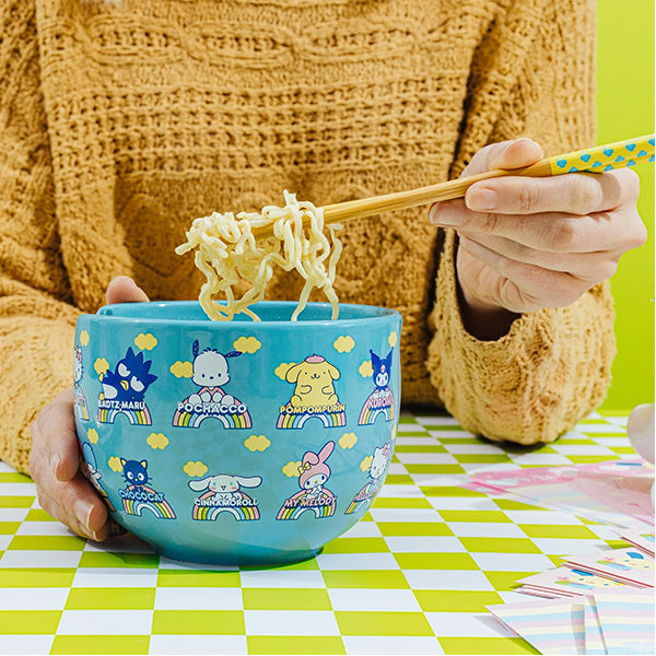 Hello Kitty and Friends Blue Ramen Bowl and Chopsticks