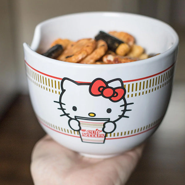 Hello Kitty Cup Noodle Ramen Bowl With Chopsticks