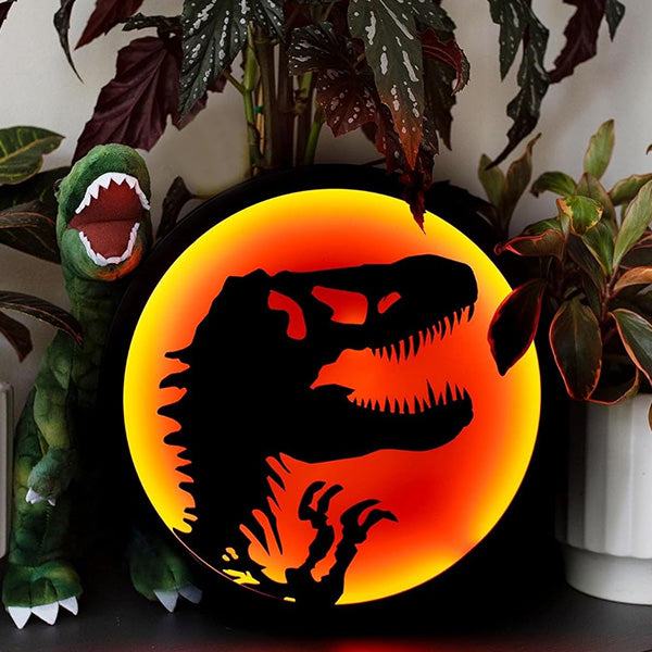 Jurassic Park T-Rex Logo LED Wall Light Sign