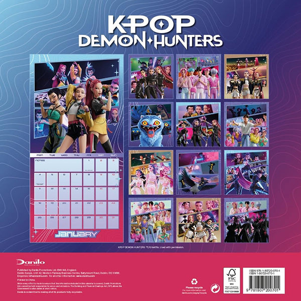 K-Pop Demon Hunters Square Calendar 2027