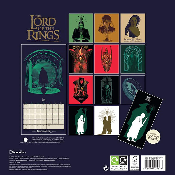 Lord of The Rings Square Calendar 2026