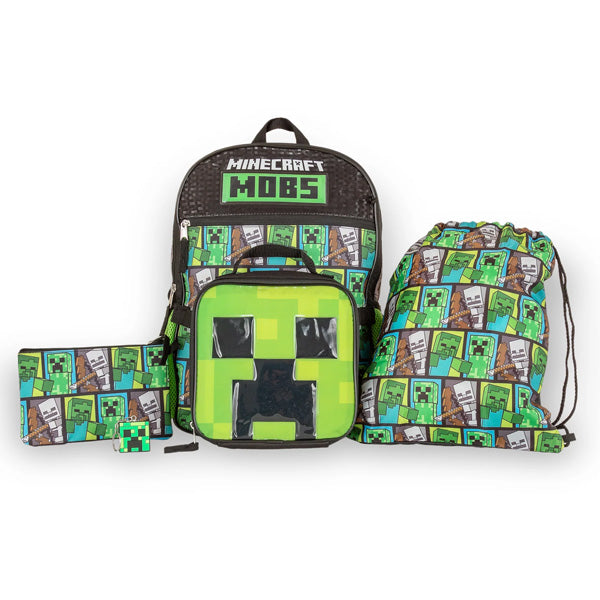 Minecraft 5 Piece Backpack Set