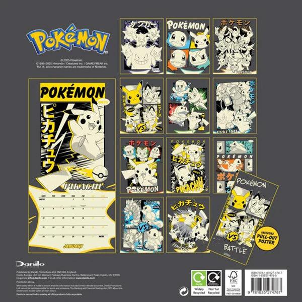 Pokemon Square Calendar 2026