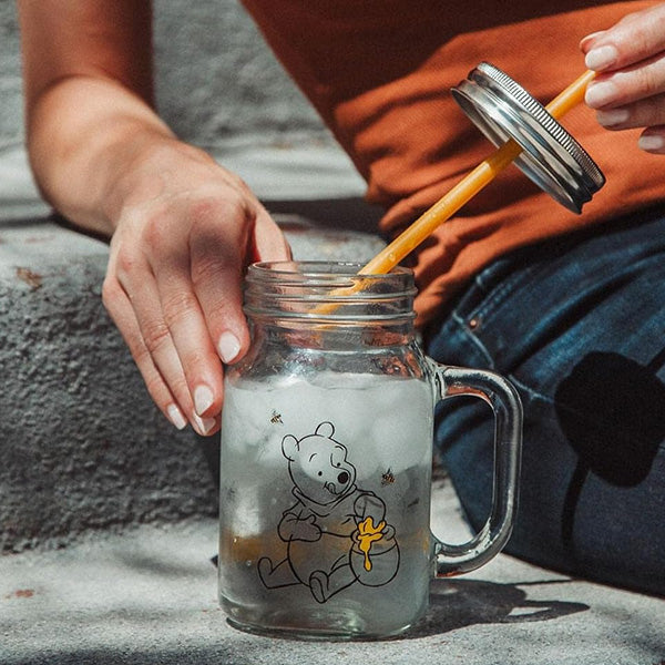 Winnie the Pooh Glass Mason Jar