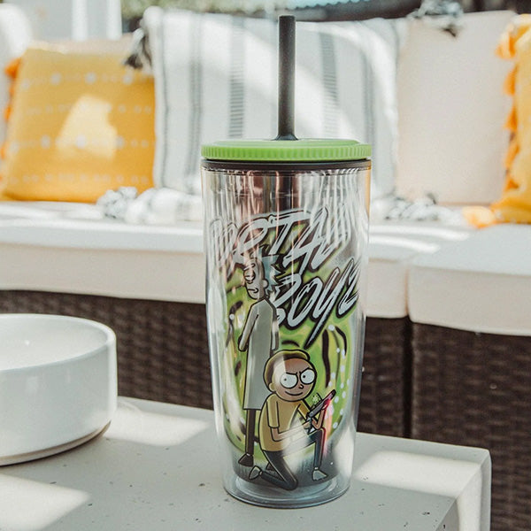 Rick and Morty Plastic Travel Tumbler