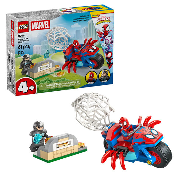 Spidey On His Motorcycle Vs Rhino LEGO