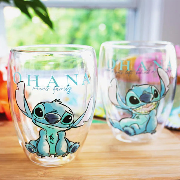 Lilo and Stitch "Ohana Means Family" Stemless Glass Set