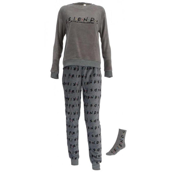 Friends Grey Pajama Set & Socks