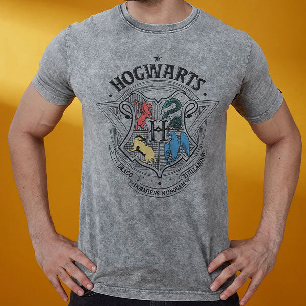 Harry Potter Hogwarts Acid Wash T-Shirt