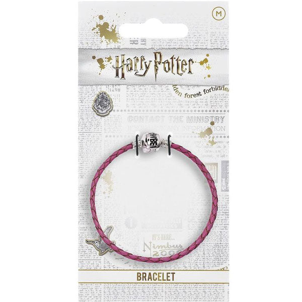 Harry Potter Leather Charm Bracelet Pink