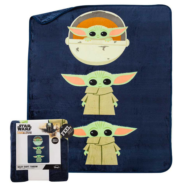 Star Wars Mandalorian Child Expressions Silk Blanket
