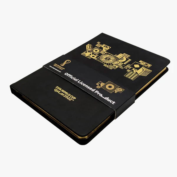 World Cup Qatar 2022 Black Synthetic Leather Notebook