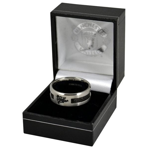 Manchester United FC Black Inlay Ring