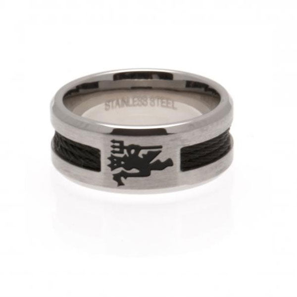 Manchester United FC Black Inlay Ring