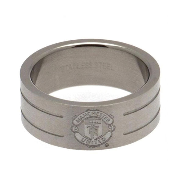 Manchester United FC Stainless Steel Stripe Ring